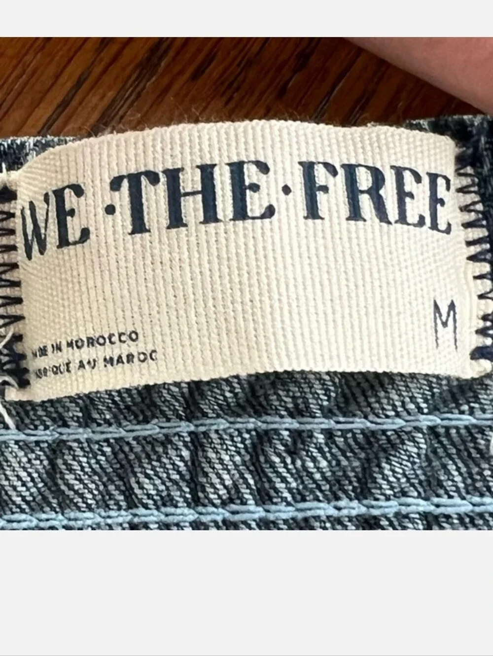 We The Free Free People Je Suis Pret Denim Strapless Barrel Leg Jumpsuit NWT M - Picture 4 of 16